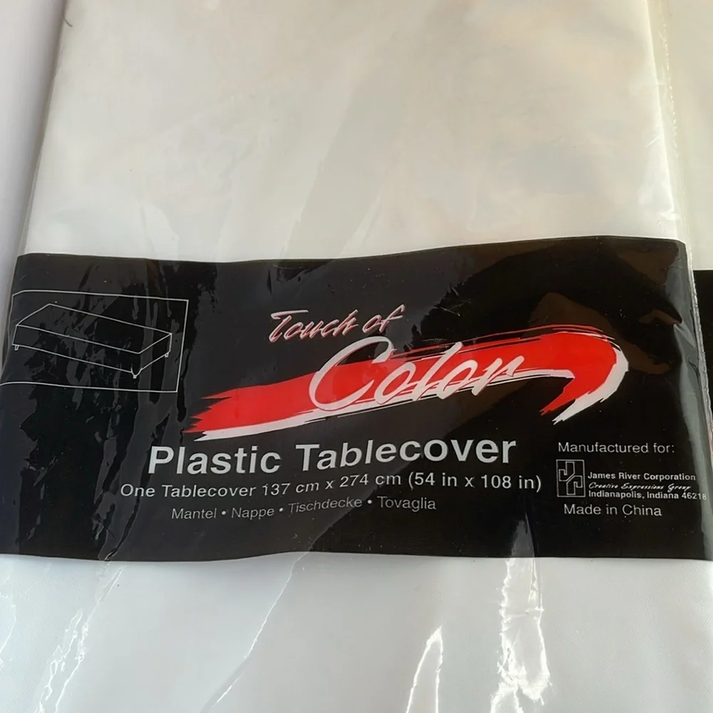 Plastic Tablecloth 54” x 108” Set of 3